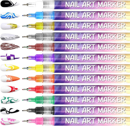 🎄Prévente de Noël - 43 % de réduction🌈Set de 12 stylos pour art des ongles