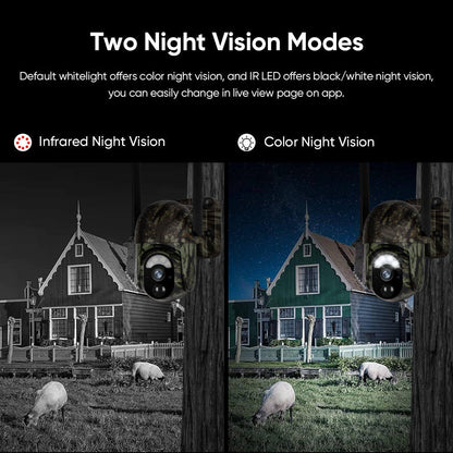 🛠50 % de réduction + livraison gratuite🔥🎥 Caméra de Surveillance Solaire 4MP Wi‑Fi/4G | Vision Nocturne Couleur, Rotation 355°, IP66