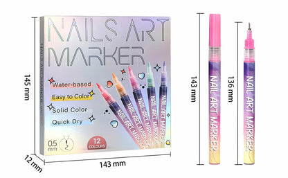 🎄Prévente de Noël - 43 % de réduction🌈Set de 12 stylos pour art des ongles