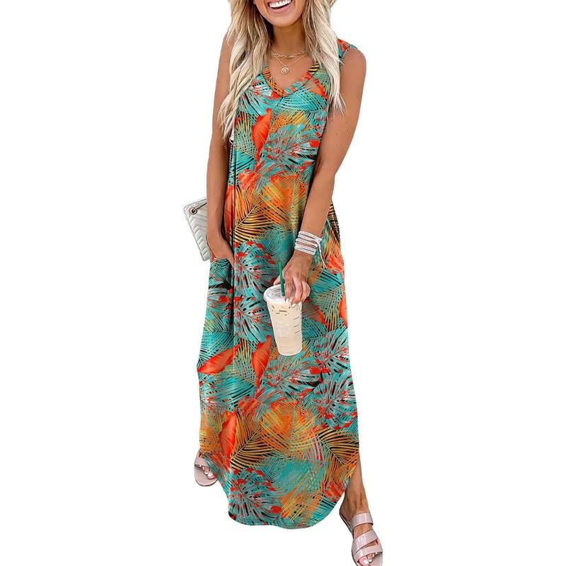 💖🌸 52 % de réduction 💖 Robes d'été, robes longues, robes de plage pour les vacances avec poches🍂