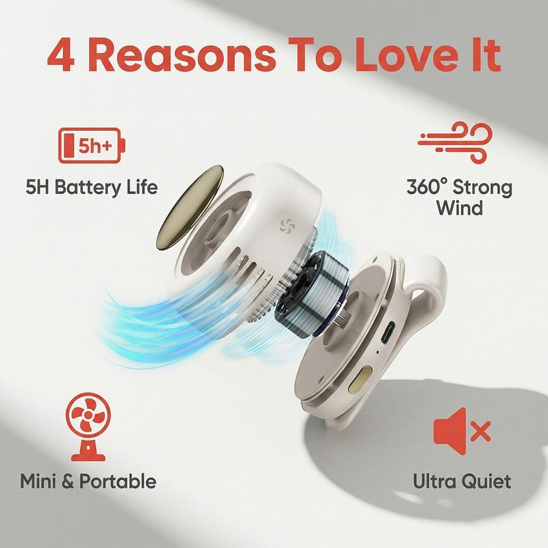 🌀🌿 PROMO LIMITÉE 50% ! Ventilateur de Cou Sans Pales 2026 – Léger 220g, Rotation 360°, 3 Vitesses, Autonomie 6h, Charge Rapide USB, Parfait pour l'Été & les Déplacements ⚡