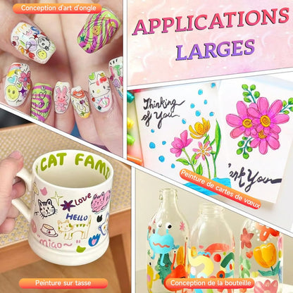 🎄Prévente de Noël - 43 % de réduction🌈Set de 12 stylos pour art des ongles