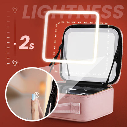 ✨ 50 % de réduction + livraison gratuite 🔥 Trousse de maquillage portable avec miroir LED – Maquillage parfait partout