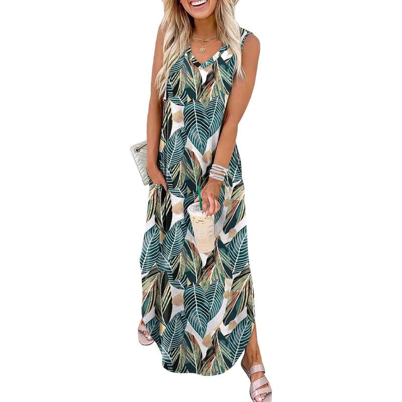💖🌸 52 % de réduction 💖 Robes d'été, robes longues, robes de plage pour les vacances avec poches🍂