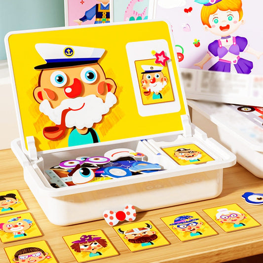 ⏳ 61% DE RÉDUCTION🔥 Boîte à puzzle magnétique pour enfants avec jeu et planche à dessi