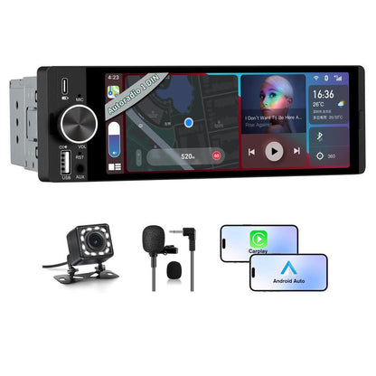 ✨ 50 % de réduction + livraison gratuite 🔥  Écran IPS 5.1 pouces (format 1DIN) – Autoradio Carplay intégré, écran tactile capacitif, commande vocale intelligente, 3 ports USB, lecteur MP5