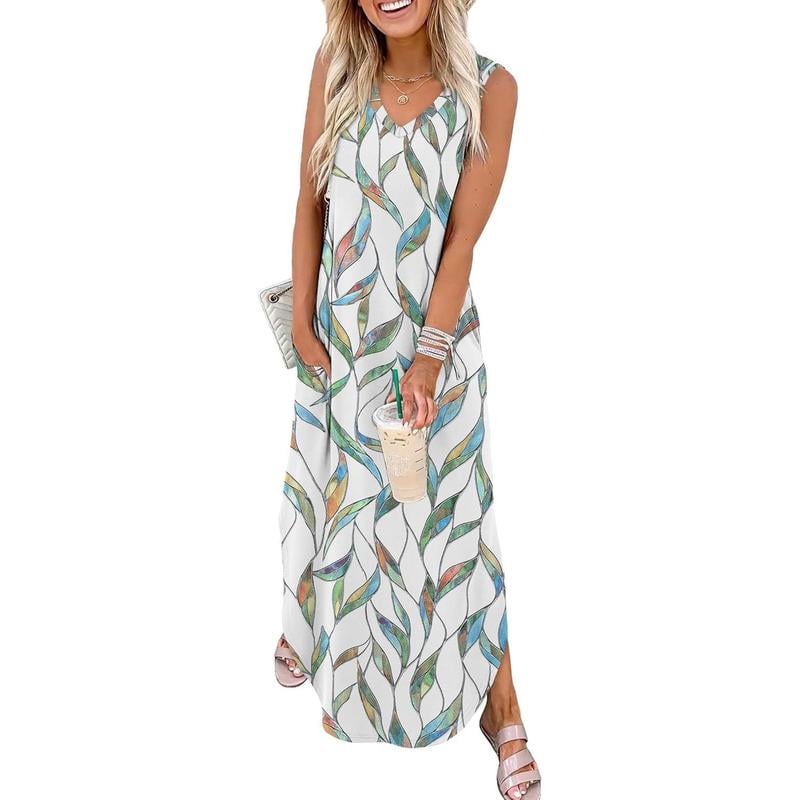 💖🌸 52 % de réduction 💖 Robes d'été, robes longues, robes de plage pour les vacances avec poches🍂