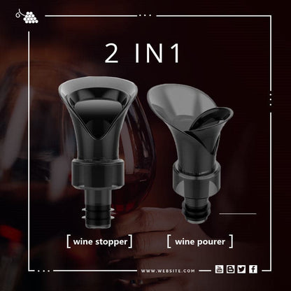 🍷 63% DE RÉDUCTION! ⏳ Bouchon de Vin Rouge 2 en 1 – Pompe à Vide & Bouchon Réutilisable pour Garder le Vin Frais 🍇