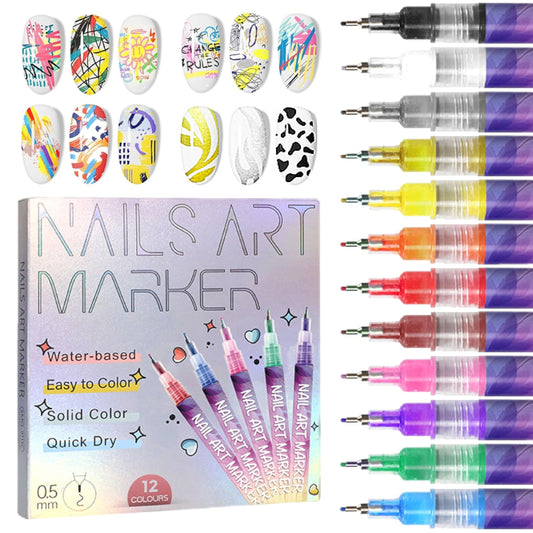 🎄Prévente de Noël - 43 % de réduction🌈Set de 12 stylos pour art des ongles