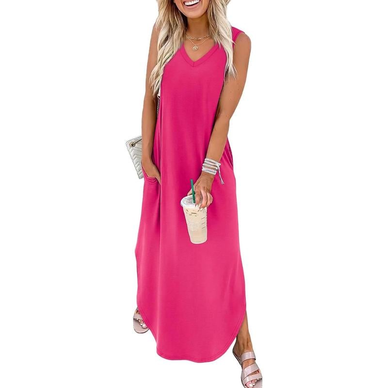 💖🌸 52 % de réduction 💖 Robes d'été, robes longues, robes de plage pour les vacances avec poches🍂