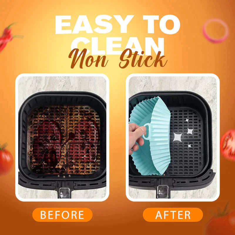 🍟 ACHETEZ 2, OFFERT 1 ! 🍗 Plaque de Cuisson en Silicone pour Friteuse à Air – Silicone 100% Comestible, Antidérapante & Facile à Nettoyer 👨‍🍳