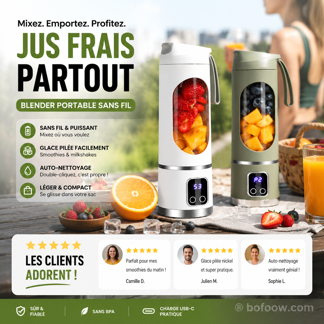 🎉 Soldes 2026 — Plus de 36 000 ventes !🍊 Presse-Agrumes Portable Sans Fil 🥤