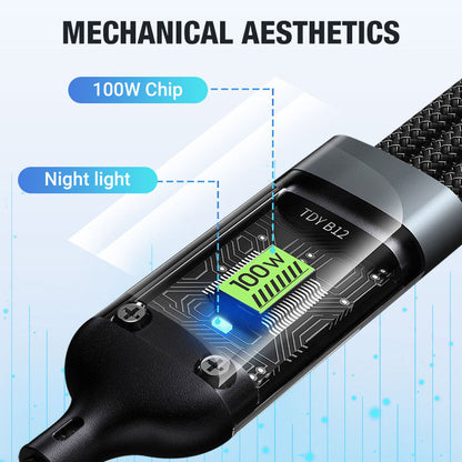 ⚡Vente flash à durée limitée🔋Chargement super rapide 100w, câble de données transparent 3-en-1