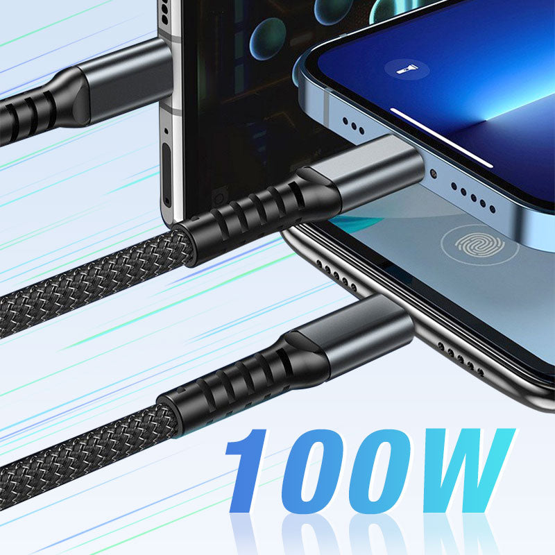 ⚡Vente flash à durée limitée🔋Chargement super rapide 100w, câble de données transparent 3-en-1