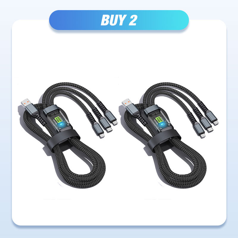 ⚡Vente flash à durée limitée🔋Chargement super rapide 100w, câble de données transparent 3-en-1