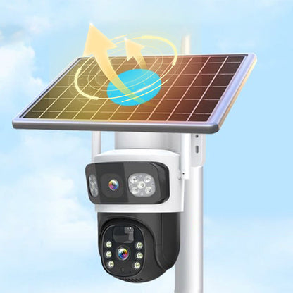 📹55 % de réduction + livraison gratuite☀️ Caméra de Sécurité Solaire Sans Fil Extérieure à Double Objectif – Vision 360°, Détection de Mouvement & Parfaite Pour Une Surveillance Continue 🔭