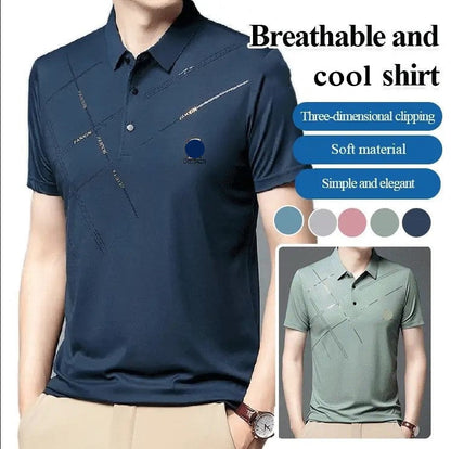 👔Chemise Homme en Tissu Technique ❄️ Fraîcheur Glacée, Respiration Optimale, Léger & Anti-Taches pour l'Été 📢