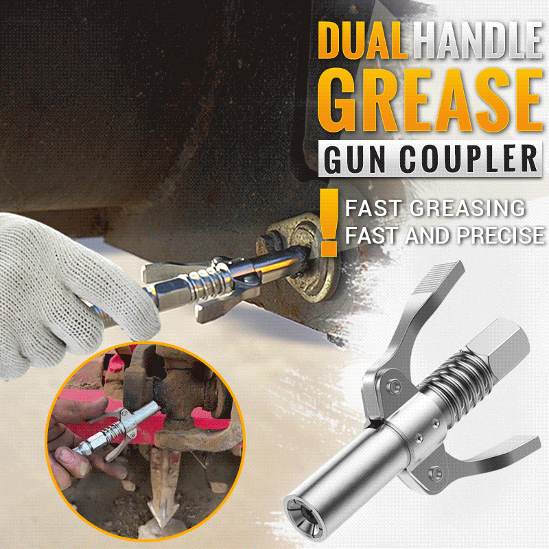 📢📢50 % DE RÉDUCTION !! ⏰ Coupleur de Graisseur à Double Poignée Haute Pression – Connexion Universelle, Robuste & Anti-Fuite pour Atelier ⚙️