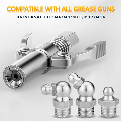 📢📢50 % DE RÉDUCTION !! ⏰ Coupleur de Graisseur à Double Poignée Haute Pression – Connexion Universelle, Robuste & Anti-Fuite pour Atelier ⚙️