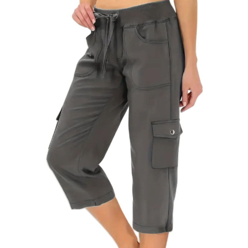 ✨  Vente chaude 49% de rabais 💖Pantalon cargo 3/4 taille haute uni pour femme avec cordon de serrage
