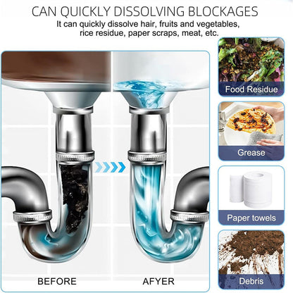🔥 ACHETEZ 2, OBTENEZ 1 GRATUIT! 🚰 Agent Déboucheur Puissant – Dissout plus de 200 bouchons & élimine les bactéries – Idéal pour cuisine, WC et canalisations bouchées 💪