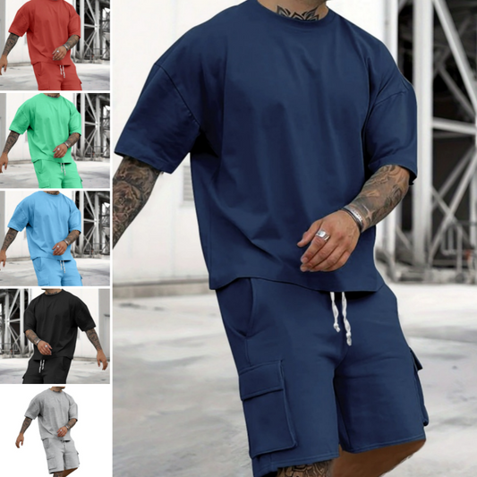 🔥50 % de réduction🩳Ensemble Décontracté Homme ✅ T-Shirt & Short | Confort Léger au Quotidien 👕