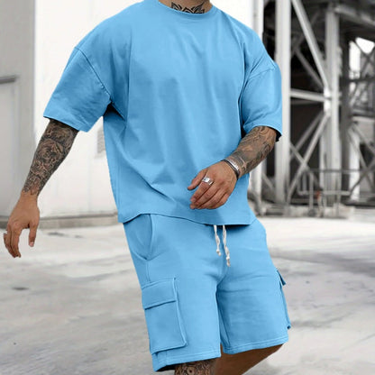 🔥50 % de réduction🩳Ensemble Décontracté Homme ✅ T-Shirt & Short | Confort Léger au Quotidien 👕