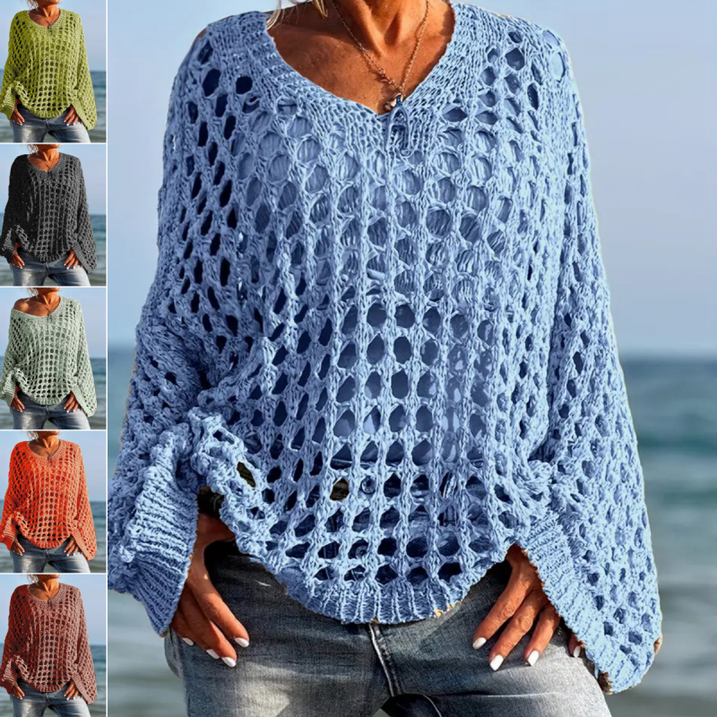 ✨ 61 % de réduction 🌸 Nouveauté🌸Haut décontracté unie en crochet pour femme
