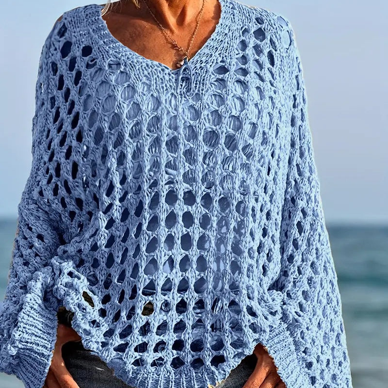 ✨ 61 % de réduction 🌸 Nouveauté🌸Haut décontracté unie en crochet pour femme
