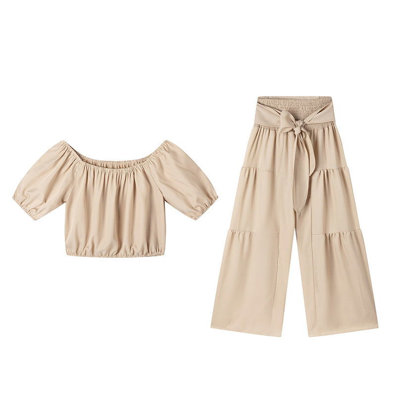 💎 58% SUR L'ENSEMBLE ÉPAULES NUES & PANTALON LARGE ! 💎 Taille Haute, Manches Bouffantes & Style Élégant ✨