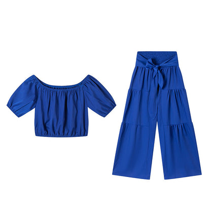 💎 58% SUR L'ENSEMBLE ÉPAULES NUES & PANTALON LARGE ! 💎 Taille Haute, Manches Bouffantes & Style Élégant ✨