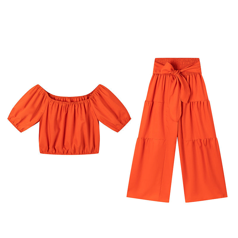 💎 58% SUR L'ENSEMBLE ÉPAULES NUES & PANTALON LARGE ! 💎 Taille Haute, Manches Bouffantes & Style Élégant ✨