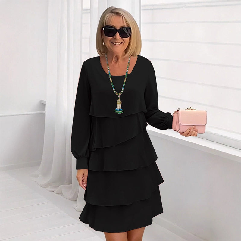 👗 61 % de réduction 🍂 Robe à manches longues à volants superposés pour femme