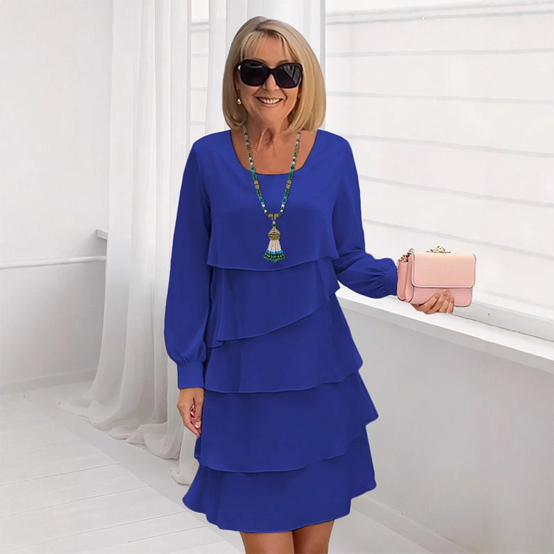 👗 61 % de réduction 🍂 Robe à manches longues à volants superposés pour femme