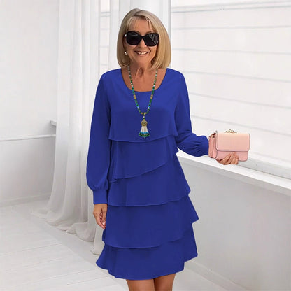 👗 61 % de réduction 🍂 Robe à manches longues à volants superposés pour femme