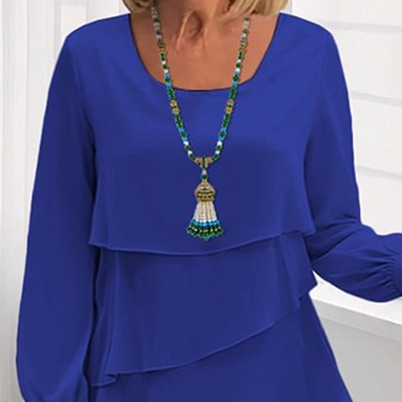 👗 61 % de réduction 🍂 Robe à manches longues à volants superposés pour femme