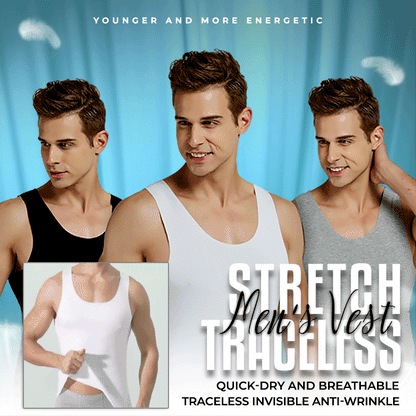 💪🌬️ 50 % de réduction + 2 articles, c'est moins cher 🧊 Gilet sans coutures extensible pour homme, préservant l'intimité