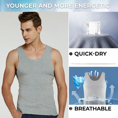💪🌬️ 50 % de réduction + 2 articles, c'est moins cher 🧊 Gilet sans coutures extensible pour homme, préservant l'intimité