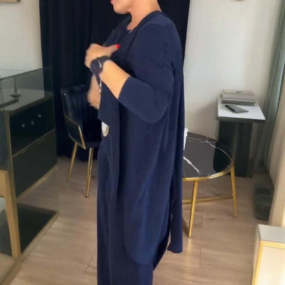 🎁 -50% AUJOURD'HUI + LIVRAISON GRATUITE 👇Ensemble 3 pièces élégant comprenant un cardigan long, un haut et un pantalon🔥