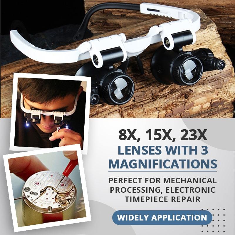 👓 52% DE RÉDUCTION ! 🔍 Loupe de Lunettes LED (8x 15x 23x) – Zoom Réglable, Lumière Intégrée & Léger Confortable ⚡