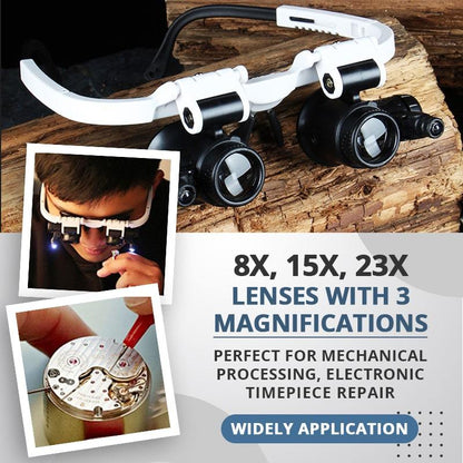 👓 52% DE RÉDUCTION ! 🔍 Loupe de Lunettes LED (8x 15x 23x) – Zoom Réglable, Lumière Intégrée & Léger Confortable ⚡