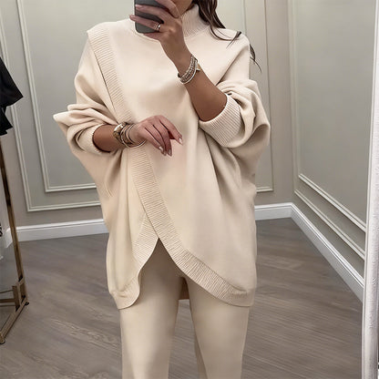 🔥 59 % DE RÉDUCTION ! NOUVEAU ! Ensemble 2 pièces femme – Pull asymétrique + pantalon large, coupe ample et tissu doux, ultra confortable 👚✨ ✅ Livraison gratuite