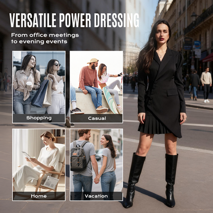 🌟 Robe Blazer à Plis -55% ! 💃 La pièce signature qui allie puissance du tailleur et sensualité de la robe ! ✨