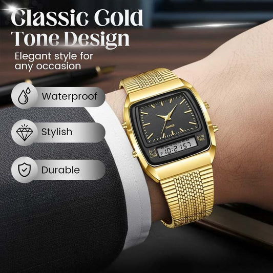 ⌚ 60% DE RÉDUCTION ! ✨ Montre Rétro Carrée Multifonction – Double Affichage, Design Intemporel & Confortable au Quotidien 🔋