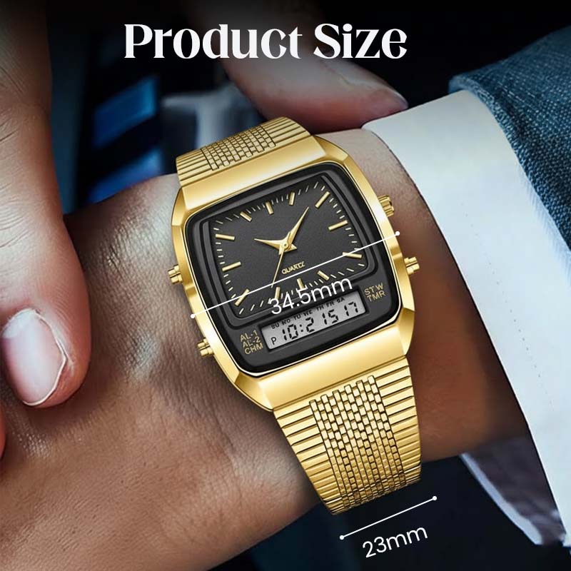 ⌚ 60% DE RÉDUCTION ! ✨ Montre Rétro Carrée Multifonction – Double Affichage, Design Intemporel & Confortable au Quotidien 🔋