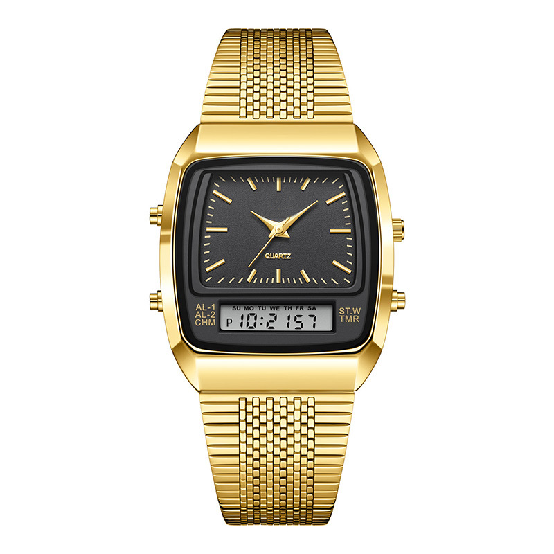 ⌚ 60% DE RÉDUCTION ! ✨ Montre Rétro Carrée Multifonction – Double Affichage, Design Intemporel & Confortable au Quotidien 🔋