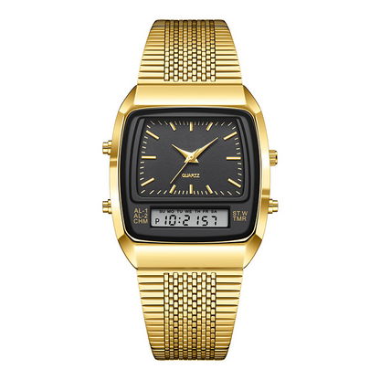 ⌚ 60% DE RÉDUCTION ! ✨ Montre Rétro Carrée Multifonction – Double Affichage, Design Intemporel & Confortable au Quotidien 🔋