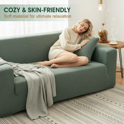 🛋️ 50% DE RÉDUCTION! 🧵 Housse de Canapé Extensible en Maille Jacquard – Anti-Dérapante, Douce & Ajustement Universel 🏠