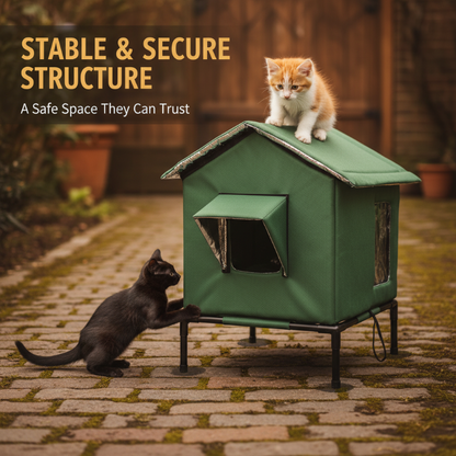 Maison pour Chat d’Extérieur ✅ Imperméable & Surélevée | Isolante et Pliable 🐱 -53% AUJOURD’HUI 🔥