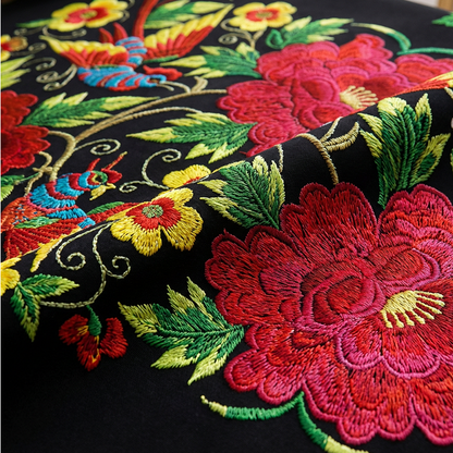 ⏳Spécial à durée limitée⏰Nappe mexicaine à fleurs avec bord festonné🏵️